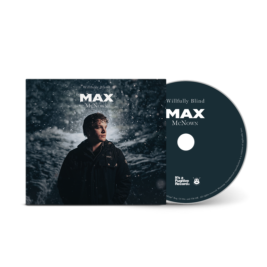 Max McNown album cover with a person in front of a starry sky and matching CD.