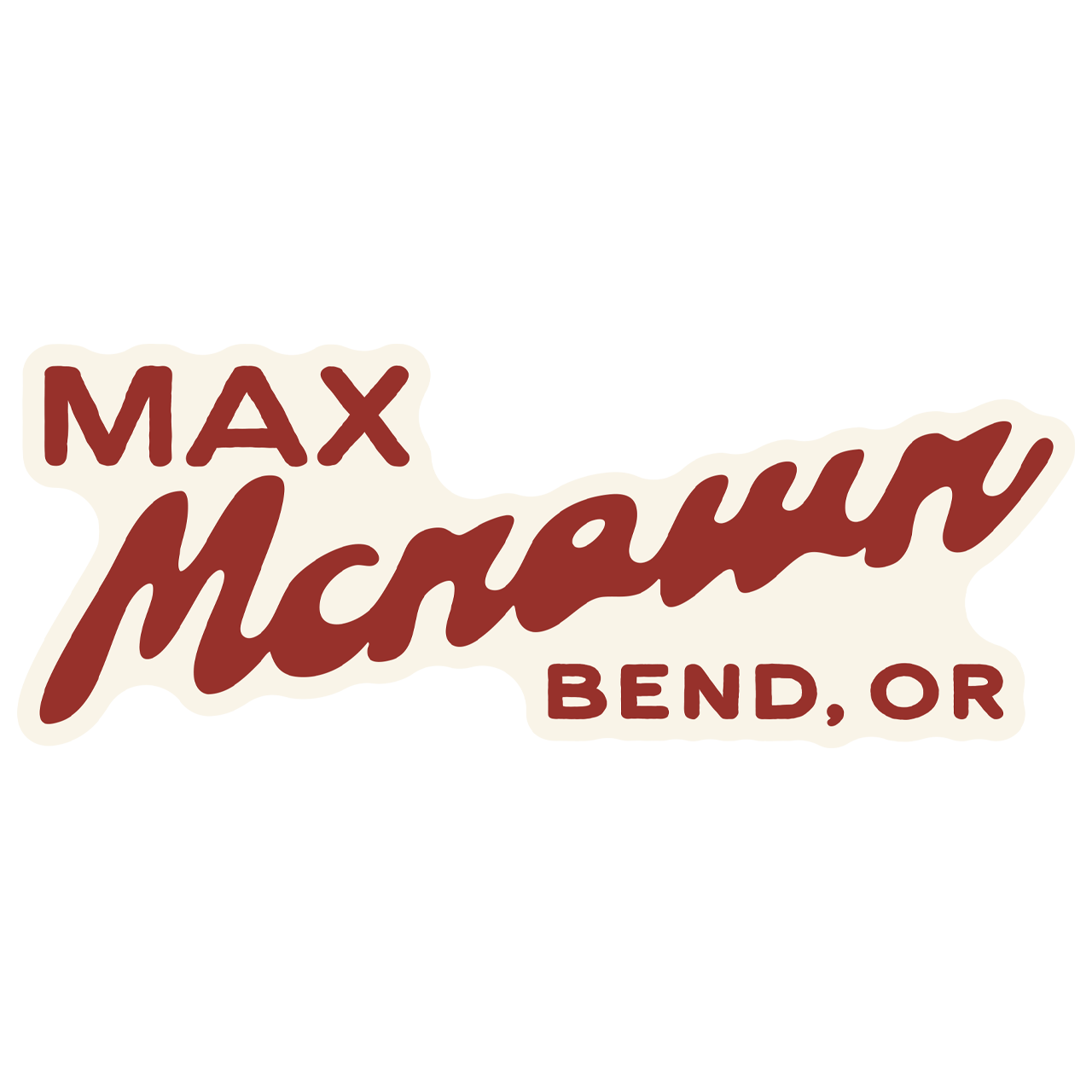 Red Retro Logo Sticker