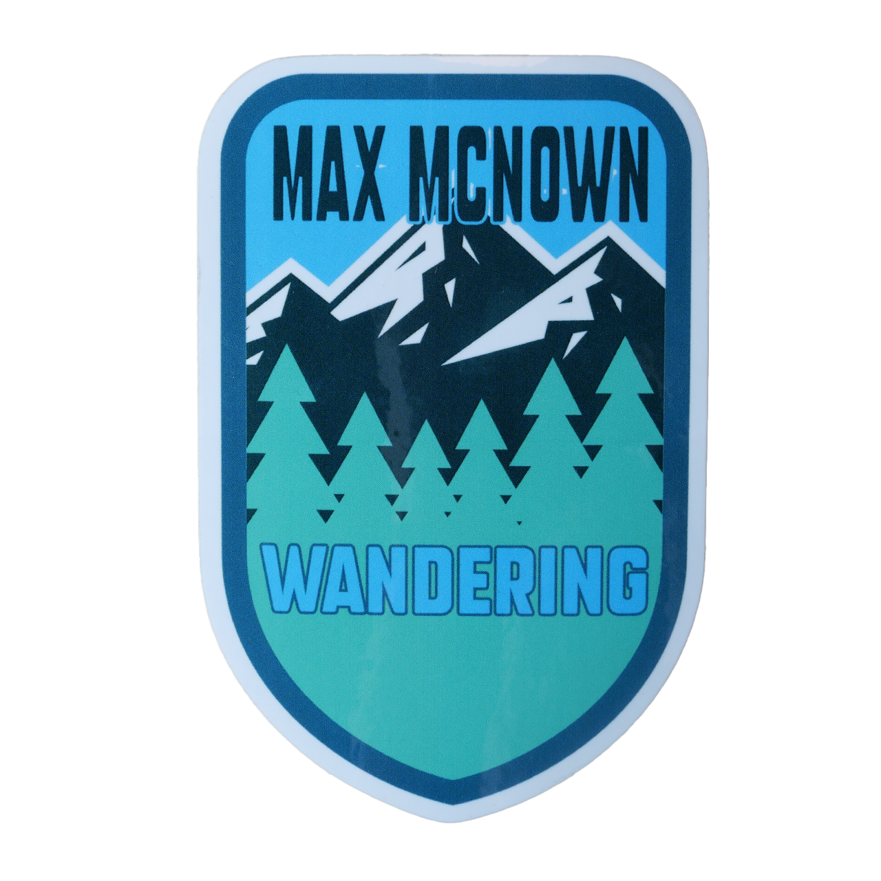 Sticker with mountain and trees design